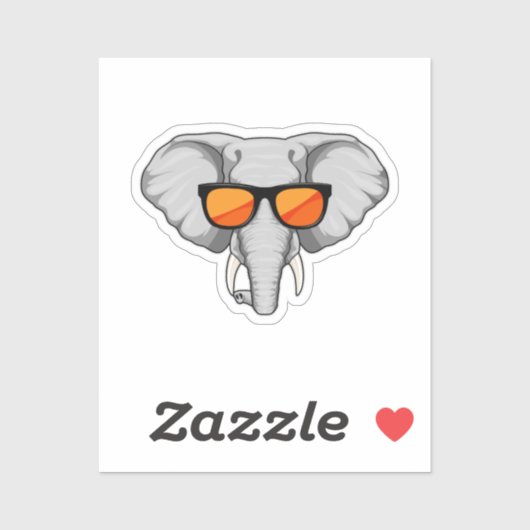 Elephant met zonnebril sticker (Vel)