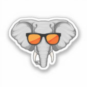 Elephant met zonnebril sticker (Voorkant)