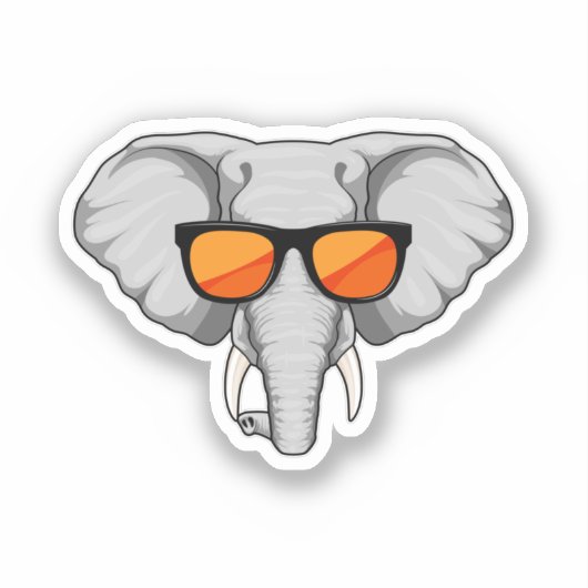 Elephant met zonnebril sticker (Voorkant)