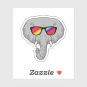 Elephant met zonnebril sticker (Vel)
