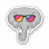 Elephant met zonnebril sticker (Voorkant)