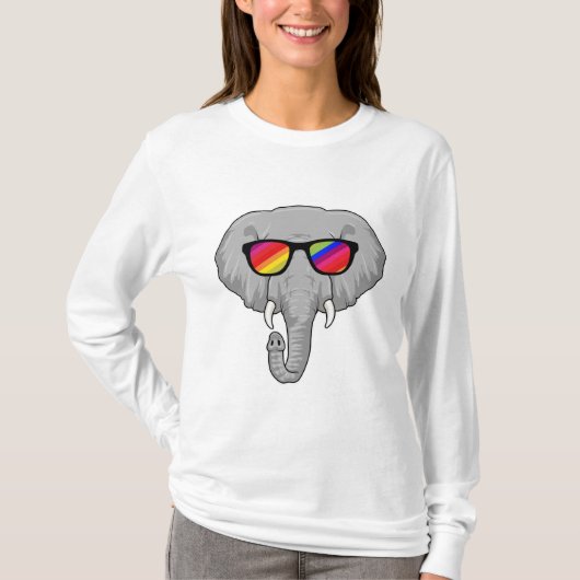 Elephant met zonnebril t-shirt (Voorkant)