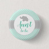 Elephant Mint Green Baby shower Tunt to be be Ronde Button 3,2 Cm (Voorkant)