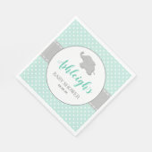 Elephant Mint Green Grey Polka Dot Baby shower Servet (Hoek)