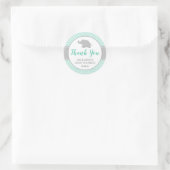 Elephant Mint Green Polka Dot Baby shower Ronde Sticker (Tas)