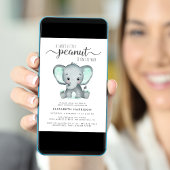 Elephant Mint Green Waterverf Baby shower Kaart