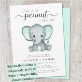 Elephant Mint Green Waterverf Baby shower Kaart
