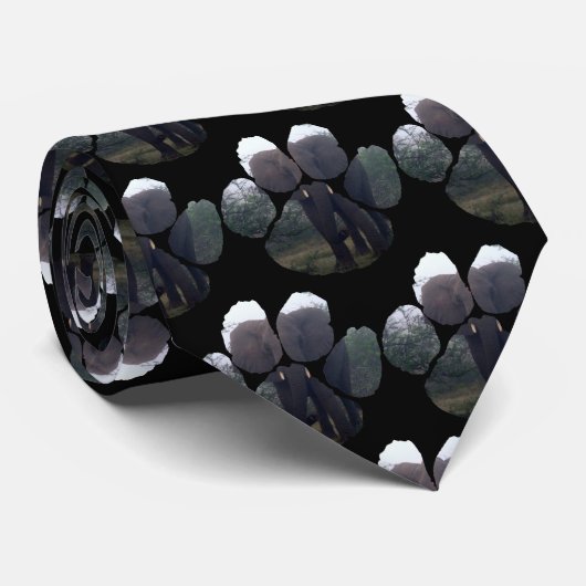 Elephant Mist Footprint Stropdas (Opgerold)