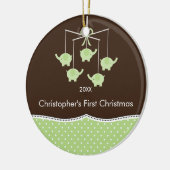 Elephant Mobile Baby's eerste kerstsieraad Keramisch Ornament (Links)