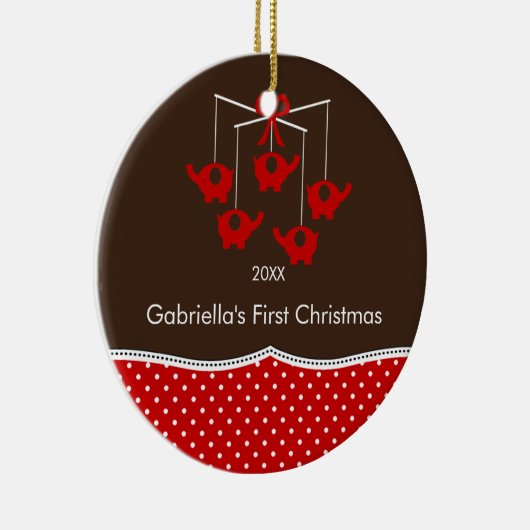 Elephant Mobile Baby's eerste kerstsieraad Keramisch Ornament (Rechts)