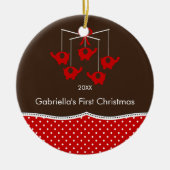 Elephant Mobile Baby's eerste kerstsieraad Keramisch Ornament (Voorkant)