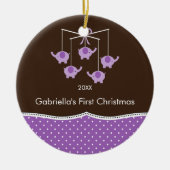 Elephant Mobile Baby's eerste kerstsieraad Keramisch Ornament (Voorkant)