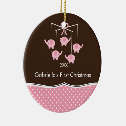 Elephant Mobile Baby's eerste kerstsieraad Keramisch Ornament (Rechts)