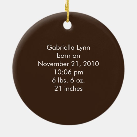 Elephant Mobile Baby's eerste kerstsieraad Keramisch Ornament (Achterkant)