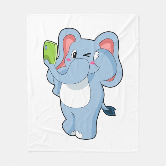 Elephant Mobile Fleece Deken (Voorkant)