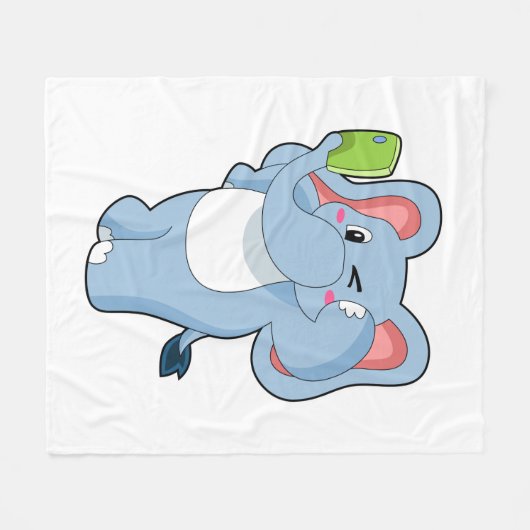 Elephant Mobile Fleece Deken (Voorkant (Horizontaal))