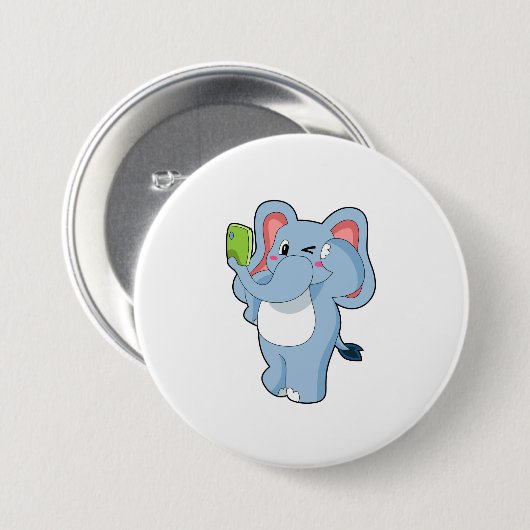 Elephant Mobile Ronde Button 7,6 Cm (Voorkant /achterkant)