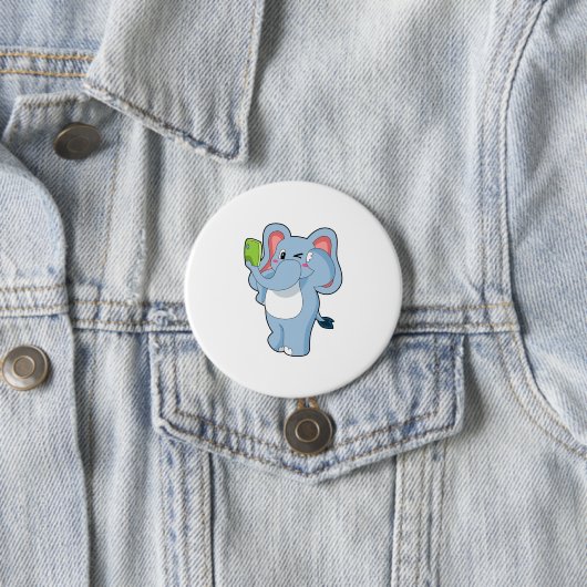 Elephant Mobile Ronde Button 7,6 Cm (In situ)