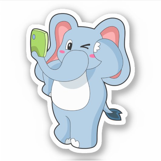 Elephant Mobile Sticker (Voorkant)