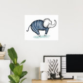 Elephant Models Swimming Costume Poster Wall Art (Thuiskantoor)