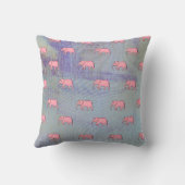 Elephant Modern Baby voor kinderen Roze Blauw Kussen (Achterkant)
