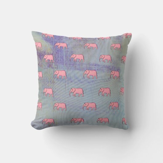 Elephant Modern Baby voor kinderen Roze Blauw Kussen (Voorkant)