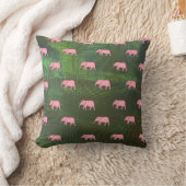 Elephant Modern Baby voor kinderen Roze Groen Kussen (Deken)