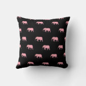 Elephant Modern Baby voor kinderen Roze Zwart Kussen (Achterkant)