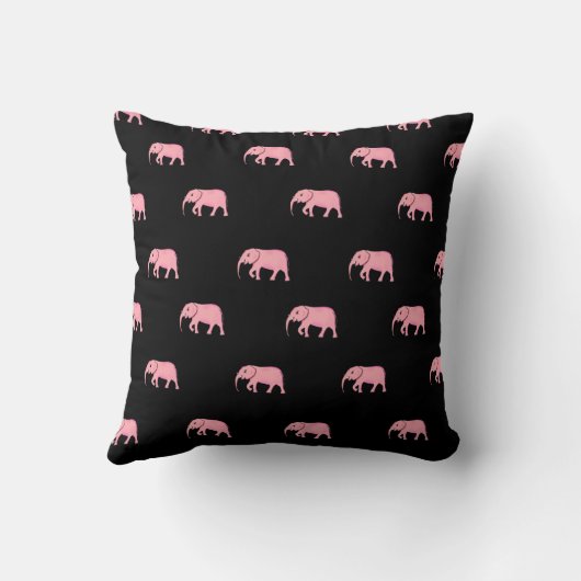 Elephant Modern Baby voor kinderen Roze Zwart Kussen (Achterkant)