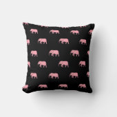 Elephant Modern Baby voor kinderen Roze Zwart Kussen (Voorkant)