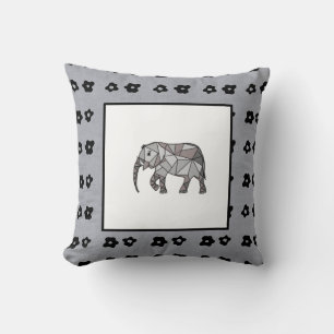 Elephant Modern Birth Baby Boy voor kinderen Zwart Kussen