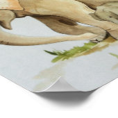 Elephant Moeder and Baby Waterverf Afdrukken 11x8. Poster (Hoek)