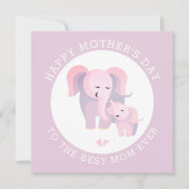Elephant moeder, baby lavender Moederdag Feestdagenkaart (Voorkant)
