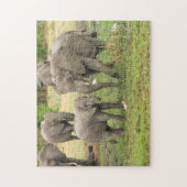 Elephant Moeder en Baby Animal Jigzaag Puzzle Legpuzzel (Verticaal)