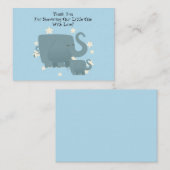 Elephant Moeder en haar Baby Hartelijk dank Notitiekaartje (Voorkant / Achterkant)