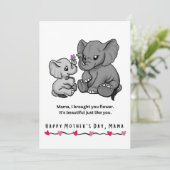 Elephant Moeder en haar kalfskop Moederdag (Staand voorkant)
