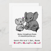 Elephant Moeder en haar kalfskop Moederdag (Voorkant / Achterkant)