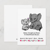 Elephant moeder en haar kalveren Moederdag Feestdagenkaart (Voorkant / Achterkant)