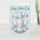 Elephant Moeder en Kind voor Moederdag Kaart (Voorkant)