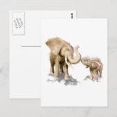 Elephant Moeder & Kind 2 Briefkaart (Voorkant / Achterkant)