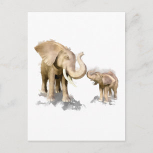 Elephant Moeder & Kind 2 Briefkaart
