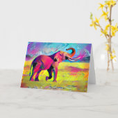 Elephant Moeder Waterverf Kaart (Gele Bloem)