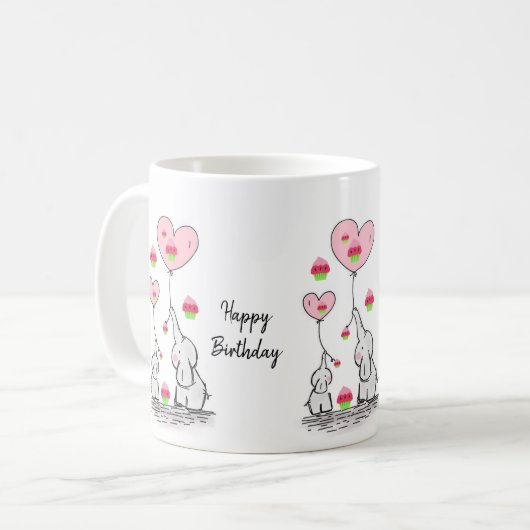 Elephant Mok Happy Birthday Mok (Voorkant links)