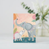 Elephant Mom and Baby Briefkaart (Staand voorkant)