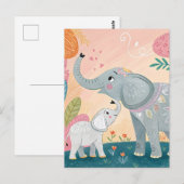 Elephant Mom and Baby Briefkaart (Voorkant / Achterkant)