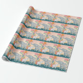 Elephant Mom and Baby Cadeaupapier (Uitgerold)