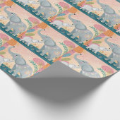 Elephant Mom and Baby Cadeaupapier (Hoek)