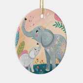 Elephant Mom and Baby Keramisch Ornament (Rechts)