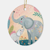 Elephant Mom and Baby Keramisch Ornament (Links)
