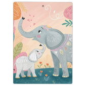 Elephant Mom and Baby Klembord (Achterkant)